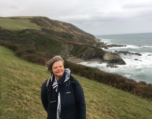 Author Helen Scadding on the South West cliff path